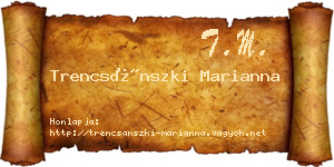 Trencsánszki Marianna névjegykártya